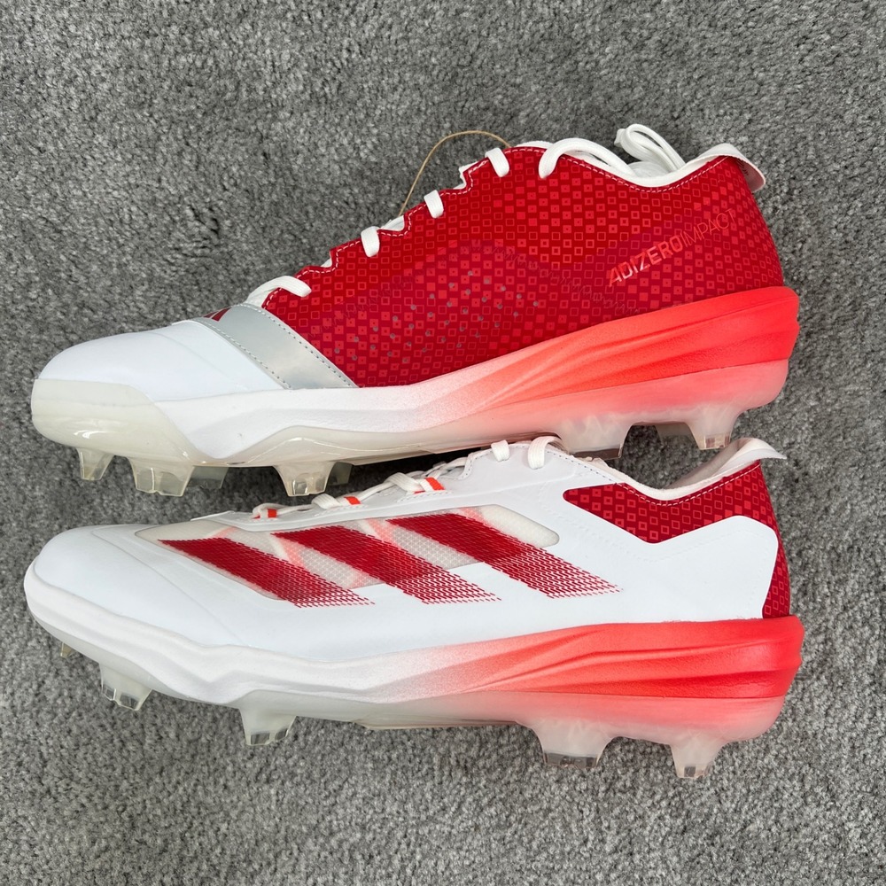 Adidas Adizero Impact TPU Baseball Cleats Mens 15 White Red IH4729‎ New